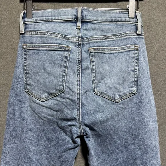 LOFT The Kick Crop Raw Hem High Rise Jeans Light Wash Women's Size 2/26 - Picture 8 of 10